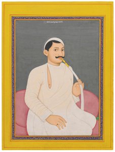Portrait assis de Ram Chandra Lahiri, Dewan de Cooch Bewar (1829 - 1842, c. 1840)