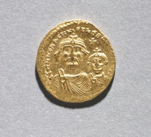 Solidus avec Héraclius et son fils Héraclius Constantin (avers), c.616-625 - School Byzantine