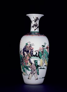 Vase en porcelaine chinoise décoré en émaux famille verte (porcelaine) - School Chinese