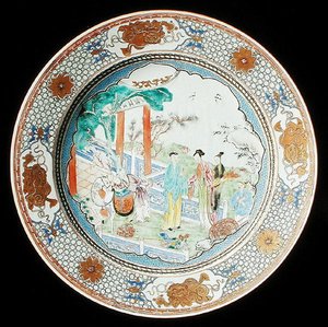 Un plat famille rose, vers 1730
