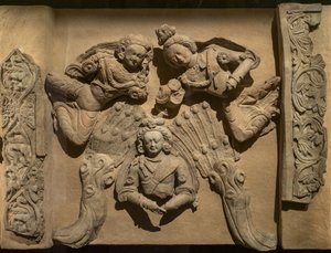 Bas-relief illustrant une vie antérieure du Bouddha : Vishvantara Jataka. Chine, Xinjiang. Fin du 6e début du 7e siècle - School Chinese