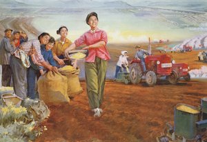 "La terre remplie de printemps", affiche de propagande de la Révolution culturelle chinoise