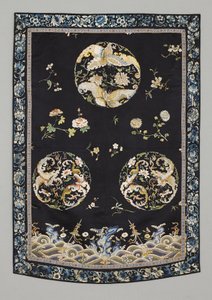 Tenture, vers 1750-1800 (Soie avec broderie (point de satin), teintures naturelles et synthétiques) - School Chinese