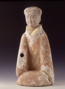 Dame de Cour. Chine, époque Han occidentale (206 av. J.-C. - 220 ap. J.-C.), statuette en terre cuite de 60 cm de haut - School Chinese