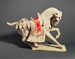 Cheval cabré, figurine funéraire, 7e-début 8e siècle, dynastie Tang - School Chinese