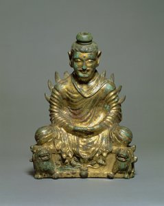 Bouddha assis avec des épaules flamboyantes, période des Six Dynasties chinoises, dynastie Wei du Nord, 3e-5e siècle - School Chinese