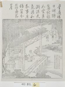 Ensemble de gravures sur bois, Culture de la soie