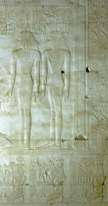 ABYDOS : Temple de Seti (Sethi) I pour Osiris. Déesses accompagnant le Pharaon. - School Egyptian