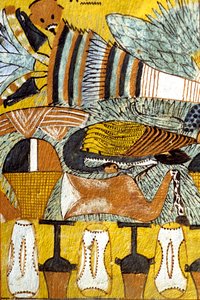 Égypte ancienne, peinture murale Tombe de Sennedjem, Deir el Medina, Thèbes, Tombe des Nobles - School Egyptian