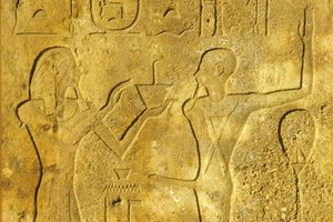 Égypte ancienne, peinture murale, Temple de Karnak/Louxor, Hatchepsout offre de l