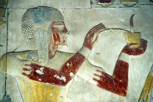 Égypte ancienne, peinture murale/sculpture, Ramsès II offrant de l