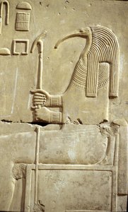 Égypte ancienne, peinture murale, Le dieu Thot, Temple de Séthi Ier, Abydos - School Egyptian