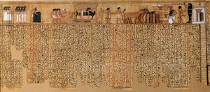 Antiquité égyptienne : Livre des Morts, Papyrus de Nebqed. Vers 1400-1350 av. J.-C. 18e dynastie. De Thèbes. Longueur 6,3 m Paris, Musée du Louvre - School Egyptian