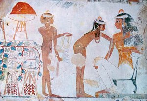 Peinture de tombe égyptienne représentant les préparatifs du festival - School Egyptian