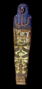 Antiquité égyptienne : couvercle du sarcophage de Jedkhonsouioufankh (Djedkhonsouiouefankh), vers 750 av. J.-C., Musée du Louvre - School Egyptian