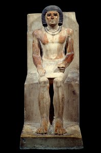 Antiquité égyptienne : statuette en calcaire de Kai, administrateur du chacal. De Saqqara. Ancien empire, 5e dynastie. Paris, Musée du Louvre - School Egyptian