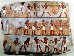 Antiquité égyptienne : peinture murale de la tombe thébaine d