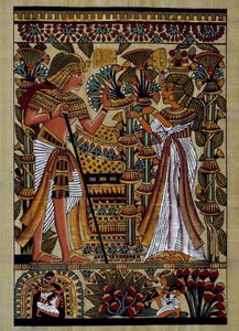 Antiquités égyptiennes : offrande au pharaon. Papyrus, Nouvel Empire - School Egyptian