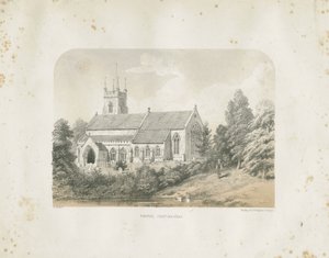 Église de Colwich : lithographie teintée