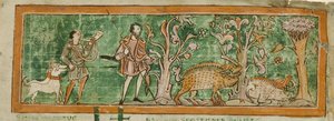 Cochons broutant, d