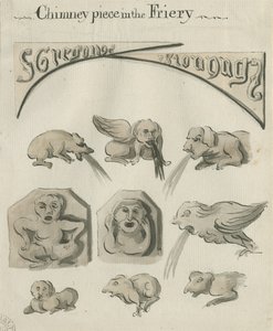 Lichfield - Cheminée dans le couvent: dessin à la plume et au lavis, nd [?fin 18e siècle]