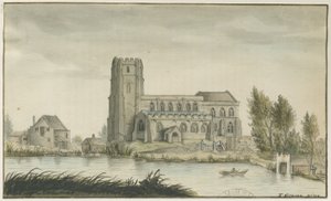 Lichfield - Église Saint-Chad: aquarelle, nd [? 18e siècle] - School English