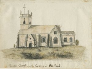Église de Shenstone : aquarelle, nd [1769] - School English