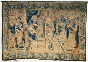 Moïse debout sur la couronne du pharaon - School Flemish