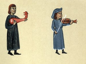Un troubadour du Moyen Âge, illustration de 
