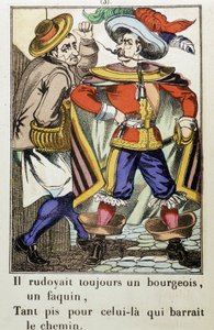 Capitaine Fracasse : « Il rudoyait toujours un bourgeois... » roman de Théophile Gautier (1811-1872) - Image d