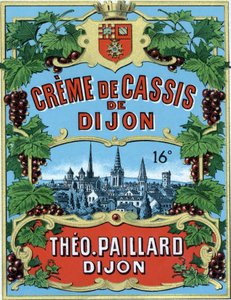 Étiquette de crème de cassis de Dijon
