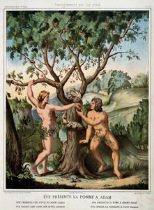Ève présente la pomme à Adam - School French