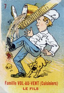 Jeu des sept familles: Le fils de la famille Vol-au-Vent (Cuisiniers). Musée de la Carte à Jouer, Issy-les-Moulineaux - School French