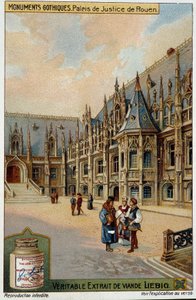 Monuments gothiques : le palais de justice de Rouen - chromo. Liébig - School French