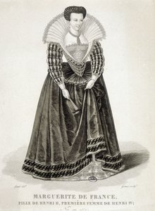 Portrait de Marguerite de Valois, dite Reine Margot (1553-1615), reine de Navarre, première épouse de Henri IV - School French