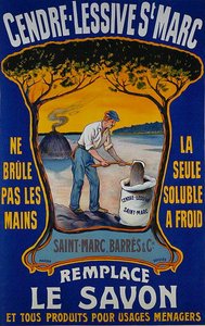 Affiche pour la poudre à laver Saint-Marc Barres - School French