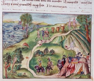 Paysage vénézuélien avec un campement espagnol, d
