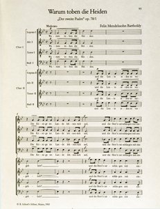 « Warum toben die Heiden » deuxième psaume, op.38, par Felix Mendelssohn (lithographie) - School German