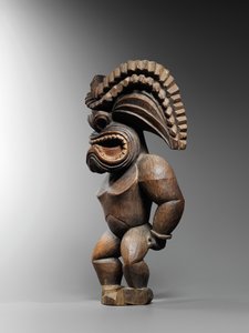 Figure hawaïenne, style kona, représentant le dieu de la guerre, ku ka ’ili moku, vers 1780-1820 - School Hawaiian
