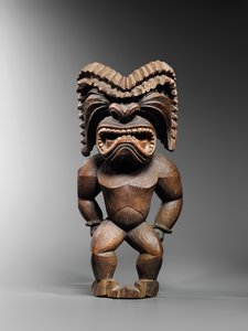 Figure hawaïenne, style kona, représentant le dieu de la guerre, ku ka ’ili moku, vers 1780-1820 - School Hawaiian