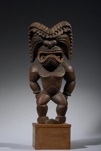 Figure hawaïenne, style kona, représentant le dieu de la guerre, ku ka ’ili moku, vers 1780-1820 - School Hawaiian