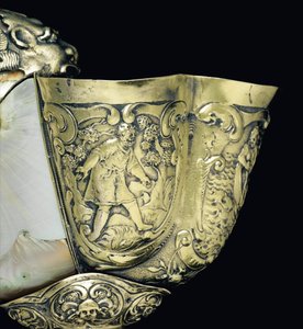 Coupe nautile montée, Nagyszeben, milieu du XVIIe siècle (détail)