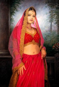 Une fille moderne portant une robe de mariage - School Indian