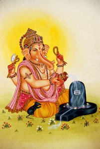 Seigneur Ganesh Ganpati, miniature sur papier