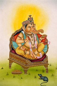 Seigneur Ganesh Ganpati Peinture Miniature sur Papier