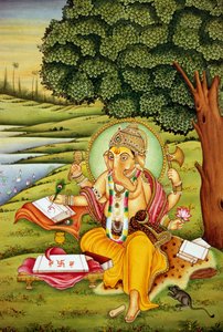 Miniature de Ganesh sur papier - School Indian