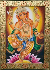 Seigneur Ganesha Ganpati Miniature sur Papier