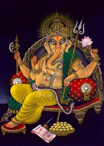 Peinture de Lord Ganesha Ganpati sur velours