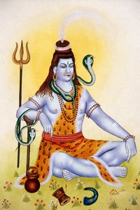 Seigneur Shiva Shanker, miniature sur papier