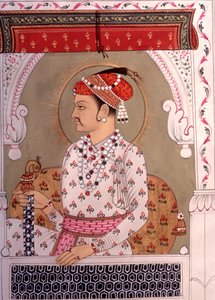 Peinture miniature du roi, Rajasthan, Inde - School Indian